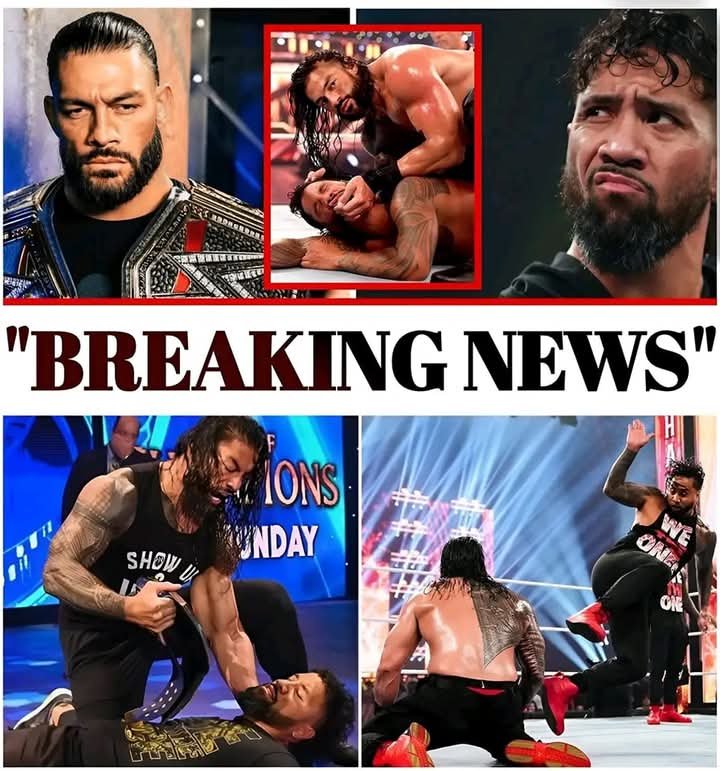 “Bloodline Breaks: Roman Reigns Launches Brutal Attack on Jey Uso in Shocking Title Betrayal!”