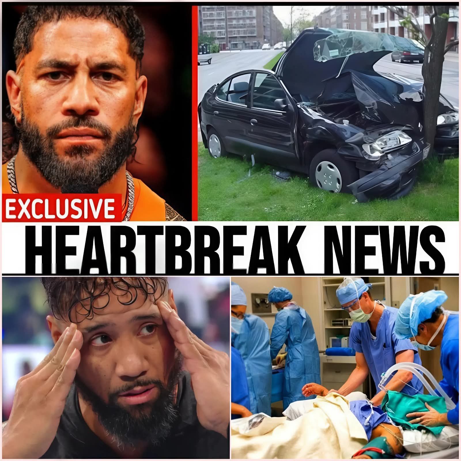 💔 Heartbreaking Fictional Story: Jey Uso Mourns the Tragic Loss of His Wife and Child in a Devastating Car Accident