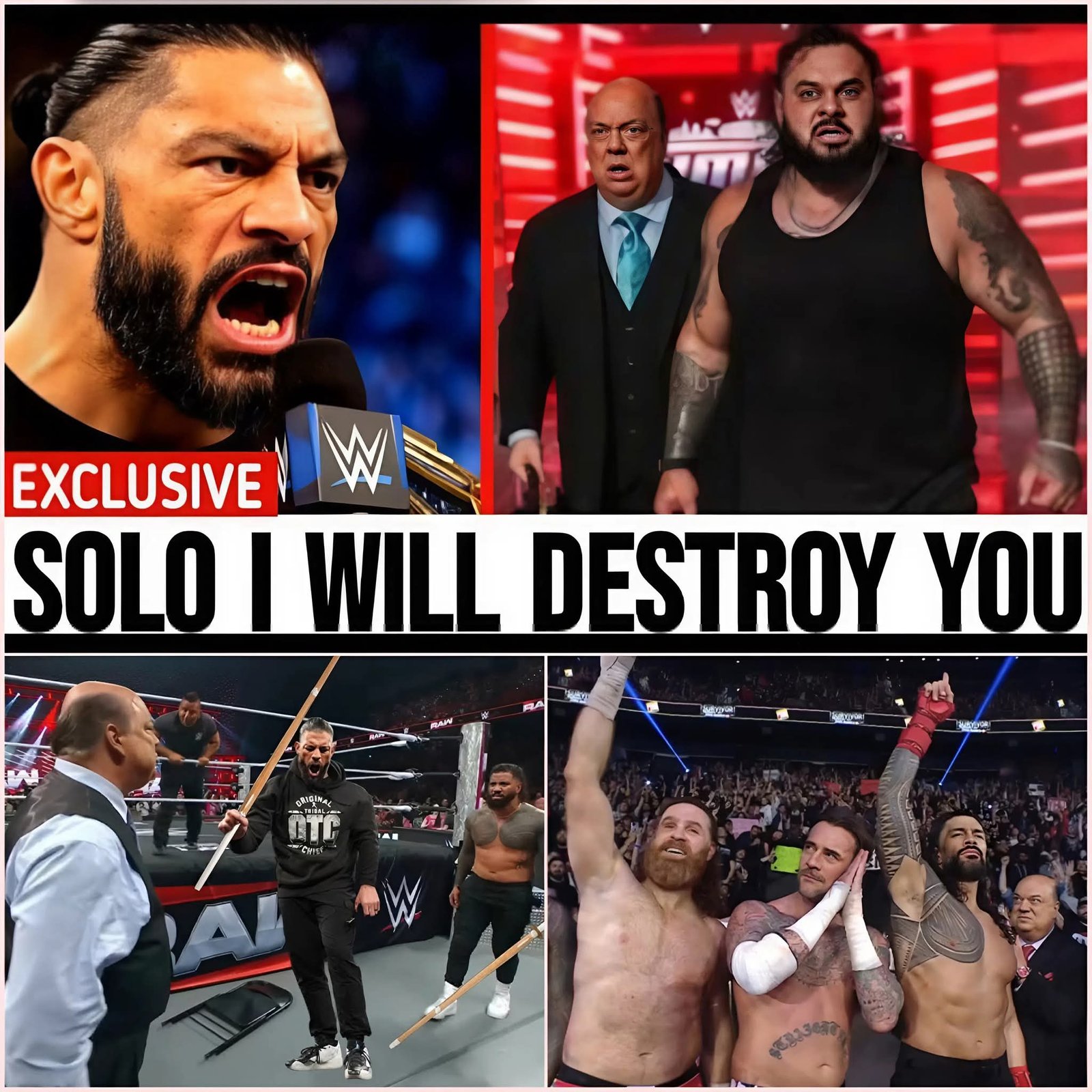 ROMAN REIGNS RETURNS AND SAVES JEY USO & CM PUNK FROM SOLO SIKOA’S BRUTAL ATTACK