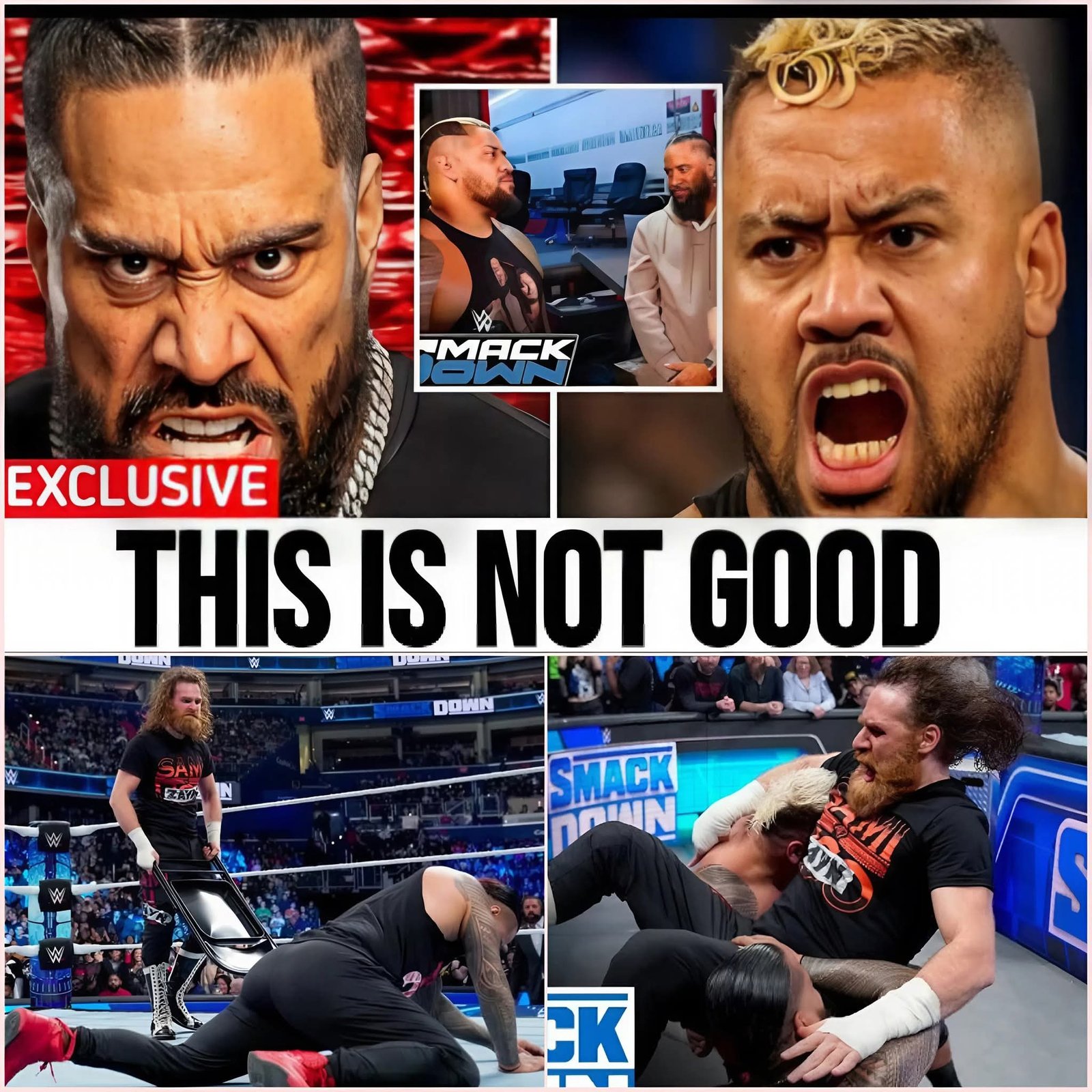 WAR INCOMING! JIMMY USO & SAMI ZAYN IN A CROSS FIRE WITH SOLO SIKOA BACKSTAGE ON SMACKDOWN