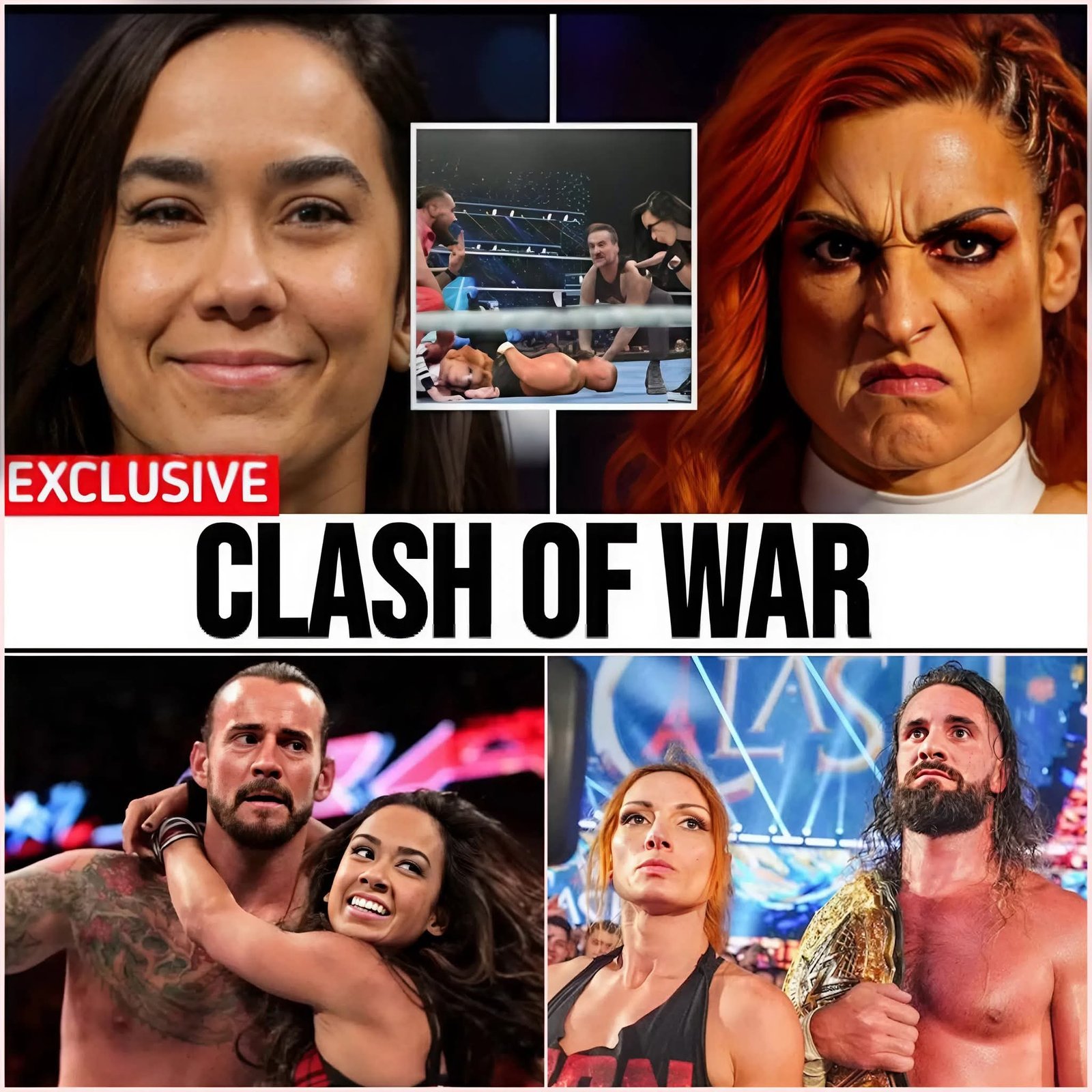 MAYHEM UNFOLDING! AJ LEE TAKES BECKY LYNCH DOWN AFTER BRUTAL ASSAULT ON CM PUNK AT CLASH IN PARIS