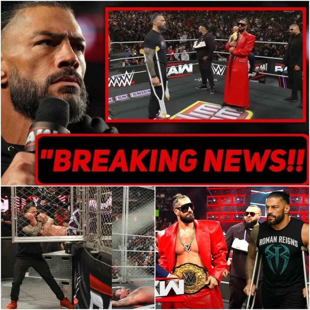 Roman Reigns Returns to Raw on Crutches to Confront Seth Rollins – Chaos Erupts