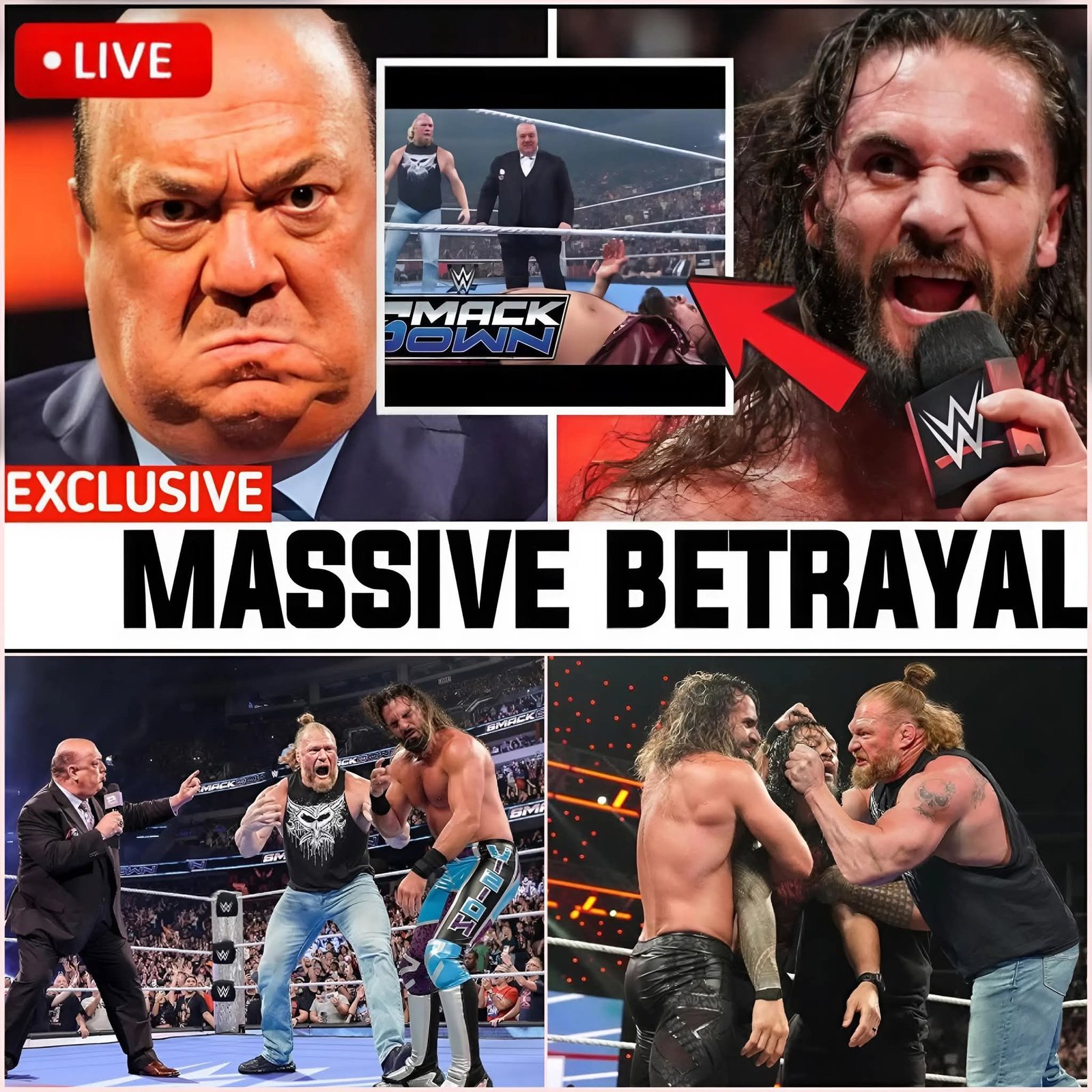 Paul Heyman Betrays Seth Rollins After Brock Lesnar’s Brutal Assault: A Shocking Twist Rocks WWE Universe