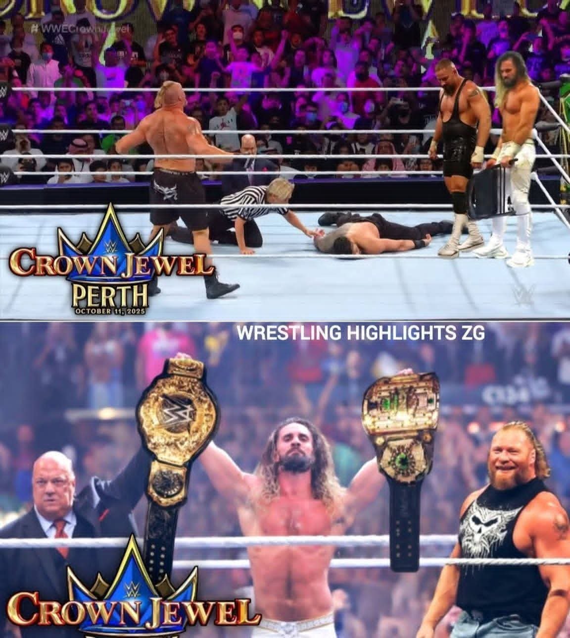 Crown Jewel 2025 SHOCKER! 😱 Brock Lesnar Betrays Roman Reigns and Joins Seth Rollins’ Team!”