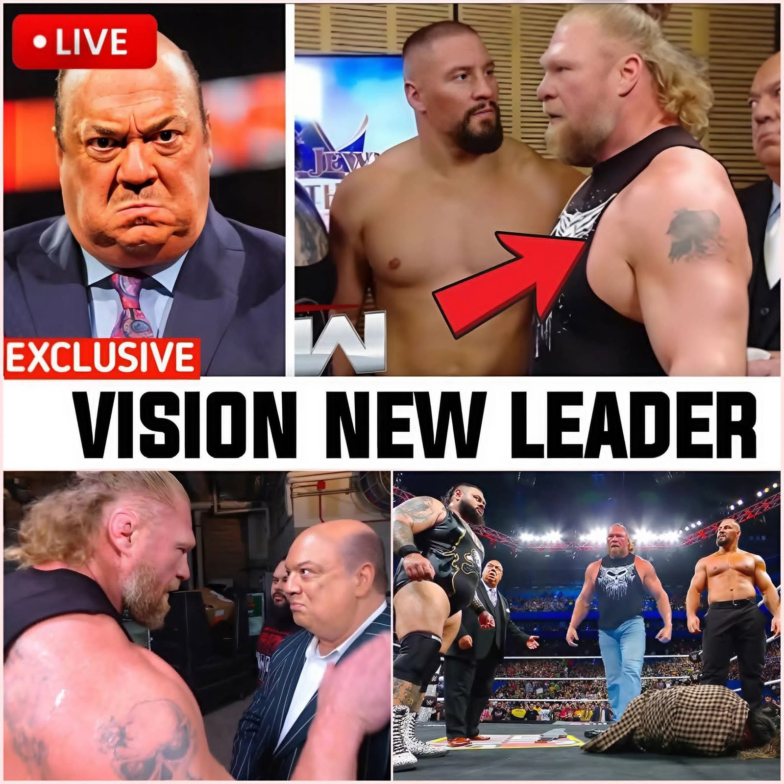 PAUL HEYMAN CROWNS BROCK LESNAR AS THE NEW LEADER OF THE VISION IN SHOCKING RAW BACKSTAGE REVEAL