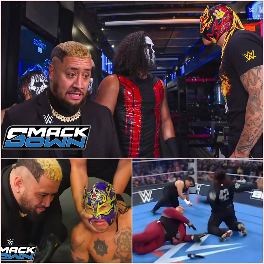 Rey Fenix Shocks WWE Fans by Slapping Talla Tonga Backstage on SmackDown – Solo Sikoa’s Intense Reaction Stuns Everyone! 😱🔥