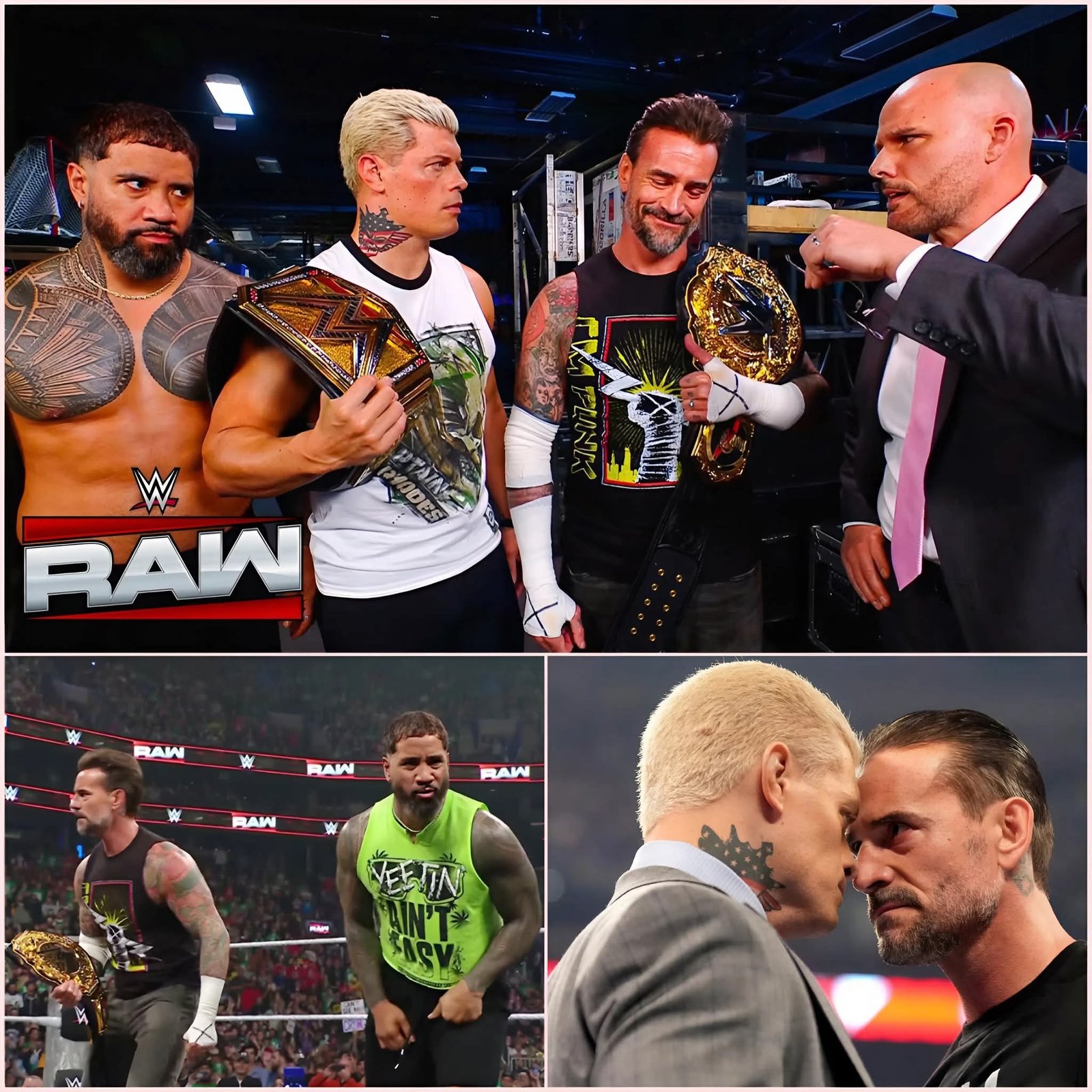 Cody Rhodes, CM Punk, and Jey Uso Ready for WAR GAMES Backstage at RAW! 😱🔥