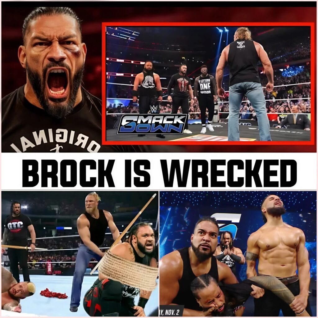 Roman Reigns, Jacob Fatu & Jimmy Uso Launch Brutal Assault on Brock Lesnar in Shocking SmackDown Chaos