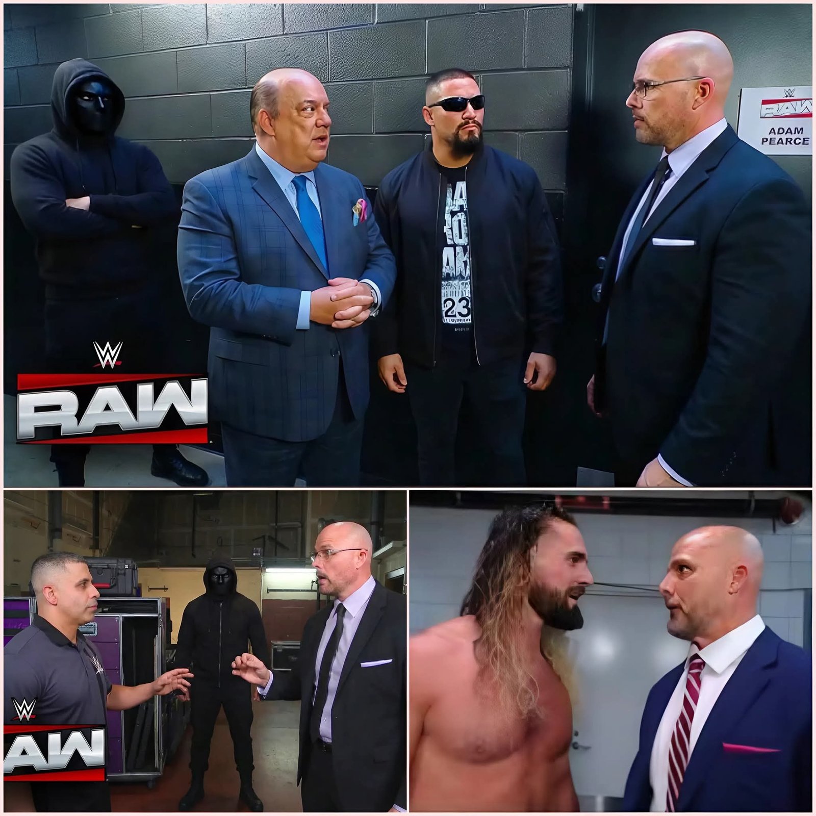 Adam Pearce REVEALS Mystery Man Backstage at WWE Raw – Seth Rollins Shocked Behind the Curtain 😭😱😭