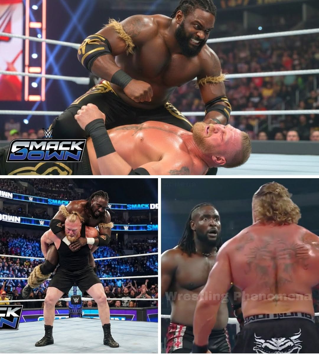 🚨 BEAST’S BRUTAL OBLITERATION: NXT’S OBA FEMI DEMOLISHES BROCK LESNAR IN SHOCK SMACKDOWN DOMINATION – “THE NEW MONSTER CRUSHES THE OLD!” 😱💥