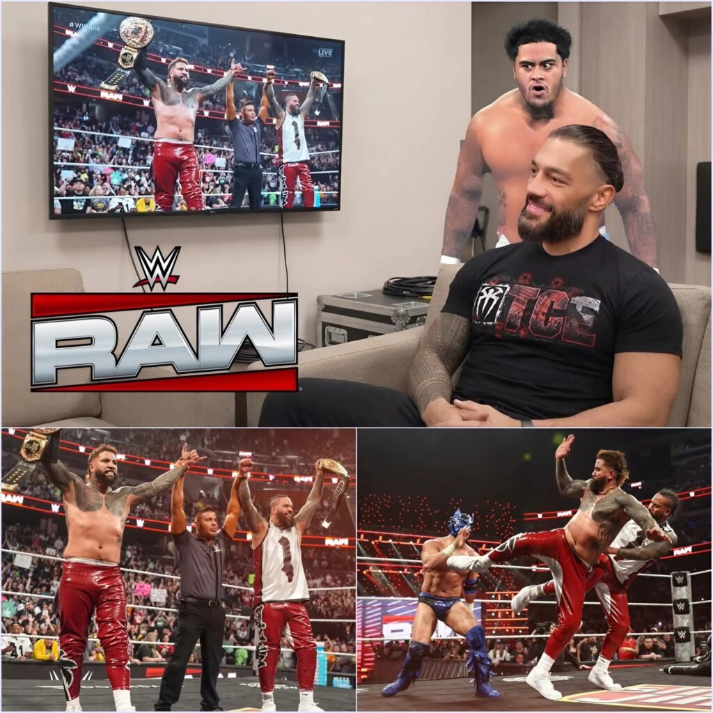 BREAKING NEWS 🚨 Roman Reigns Reacts as The Usos Win the Tag Team Titles on WWE RAW 😱😭😱